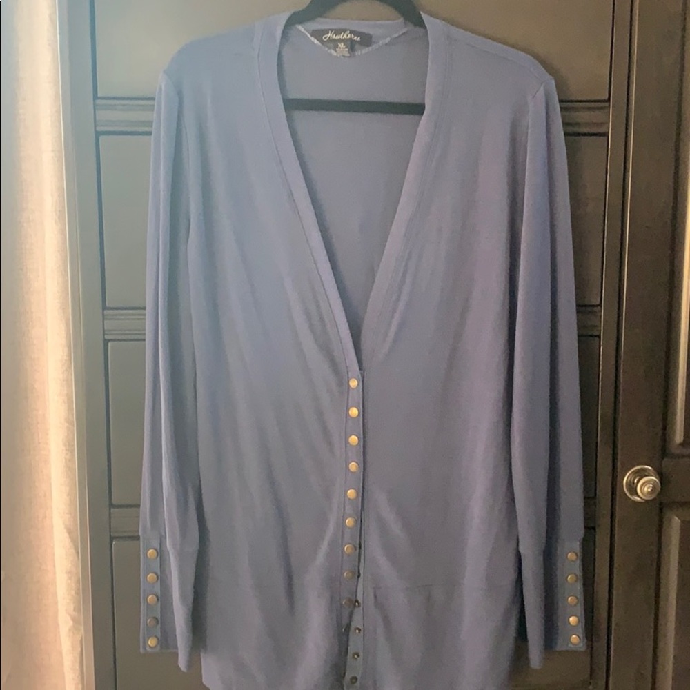 Boutique XL snap cardigan light blue